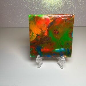 Abstract Multicolor Blacklight Resin Canvas Art